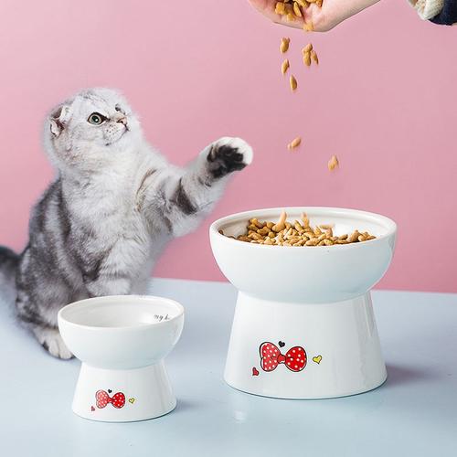 碗盆日式卡通猫艺陶护颈宠物陶瓷日用品吃食饮水碗